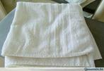 lot 2 essuie serviette de bain blanc 130x67 + 117x58, Maison & Meubles, Enlèvement, Utilisé, Blanc, Serviette