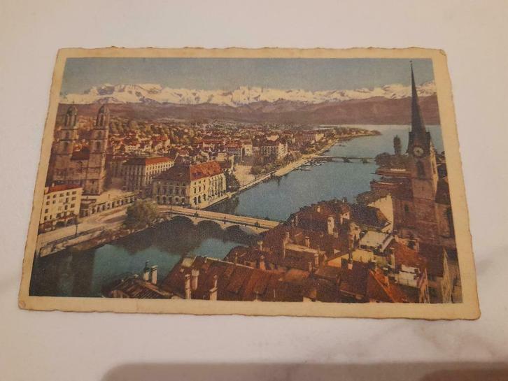 Postkaart 1941 Zürich en Alpen, Verzamelen, Postkaarten | Buitenland, Gelopen, Overig Europa, 1940 tot 1960, Ophalen of Verzenden
