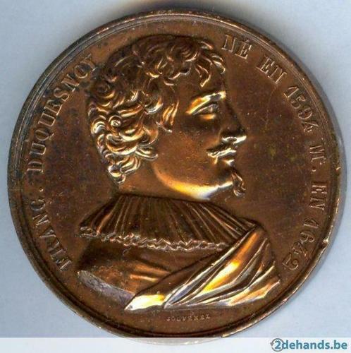 Bronzen Medaille Franc. Duquesnoy - Jouvenel, Antiquités & Art, Curiosités & Brocante