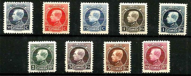 België 1922 Kon. Albert I "Montenez" OBP 211/219**, Postzegels en Munten, Postzegels | Europa | België, Postfris, Orginele gom