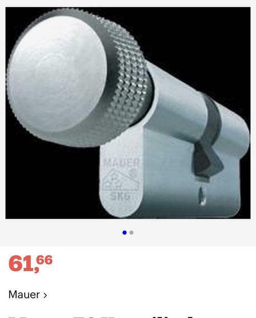 Mauer SKG standaard dubbele cilinder 2 sterren met knop, Bricolage & Construction, Serrurerie de bâtiment & Dispositif de fermeture