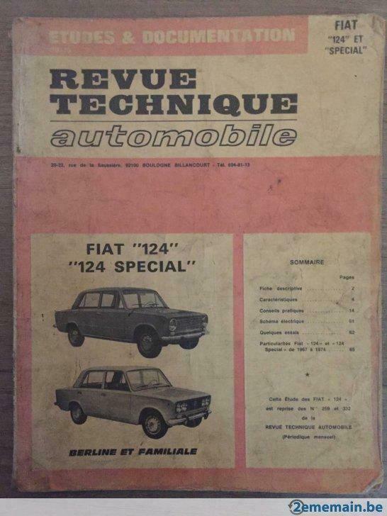 Revue technique automobile Fiat " 124 " & " Spécial ", Auto diversen, Handleidingen en Instructieboekjes, Ophalen of Verzenden