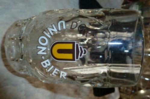 #B bier glas / pul DORTMUNDER UNION - BIER brij. Union Jumet, Collections, Verres & Petits Verres, Utilisé, Verre à bière, Enlèvement ou Envoi