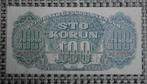 Ticket 100 couronnes de Tchécoslovaquie 1944 Spécimen, Série, Enlèvement ou Envoi, Autres pays
