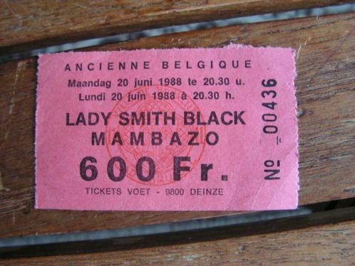 Vintage ticket AB 20 juni 1988 voor Lady Smith Black Mambazo, Verzamelen, Overige Verzamelen, Gebruikt, Ophalen of Verzenden