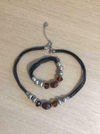 Set Ketting en Armband van Twice as Nice, Handtassen en Accessoires, Armbanden, Ophalen of Verzenden, Zo goed als nieuw, Bruin