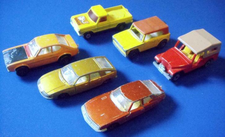 6 véhicules Matchbox vintage, de 1969 à 77, Verzamelen, Poppetjes en Figuurtjes, Gebruikt, Ophalen of Verzenden