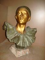 Charles VERHASSELT Gent ART DECO buste verguld brons Pierrot
