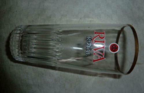#L bier glas RIVA ROYAL " Ribbelglas "Brij. Riva - Dentergem, Verzamelen, Glas en Drinkglazen, Nieuw, Bierglas, Ophalen of Verzenden