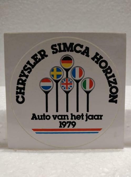 Vintage Sticker - Chrysler Simca Horizon  Auto v/h jaar 1979, Verzamelen, Stickers, Nieuw, Auto of Motor, Ophalen of Verzenden