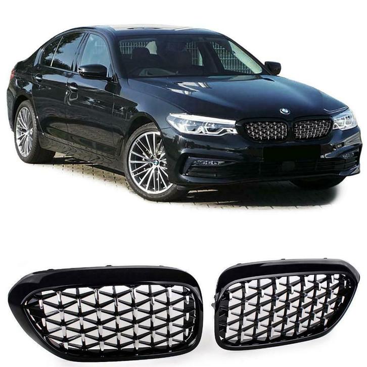 Calandre look NEW BMW diamant pour BMW Série 5 G30 G31!, Auto diversen, Tuning en Styling, Ophalen of Verzenden