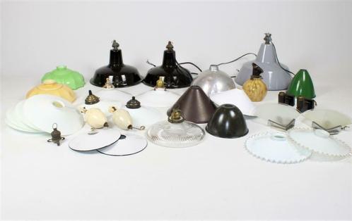 oude lampenkappen in emaille of opaline glas, diverse types, Huis en Inrichting, Lampen | Lampenkappen, Gebruikt, Wit, Crème, Beige