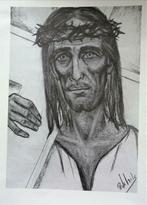 afdruk tekening Christus hoofd, Antiek en Kunst, Ophalen