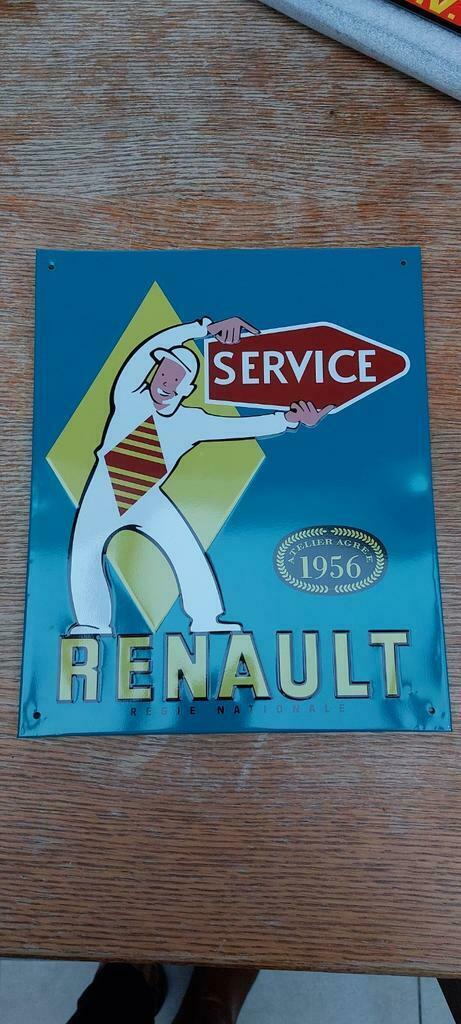 Panneau publicitaire métal Service Renault, Collections, Marques & Objets publicitaires, Neuf, Panneau publicitaire, Enlèvement ou Envoi