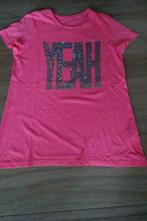 Toffe fluo roze shirt 'YEAH' maat 158 / 164, Fille, Chemise ou À manches longues, Utilisé, Enlèvement ou Envoi