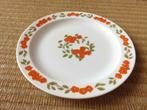 Retro vintage arcopal grande assiette motifs fleuris orange, Utilisé, Enlèvement ou Envoi, Assiettes(s)