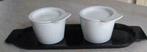 Porseleinen cups met deksel en bamboe dienplaat (Rastel), Huis en Inrichting, Keuken | Servies, Ophalen, Nieuw, Porselein, Overige typen