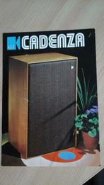 folder "Kef cadenza"   21x15cm   '74, Enlèvement ou Envoi, Neuf, Autres types