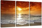Canvas schilderij 3 luik Beautiful Sunset 160 x 90 cm, Verzenden, Nieuw, Canvas of Doek
