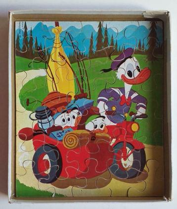 vintage houten puzzel - Donald Duck, 4 à 6 ans, Enlèvement ou Envoi, Utilisé, 10 à 50 pièces