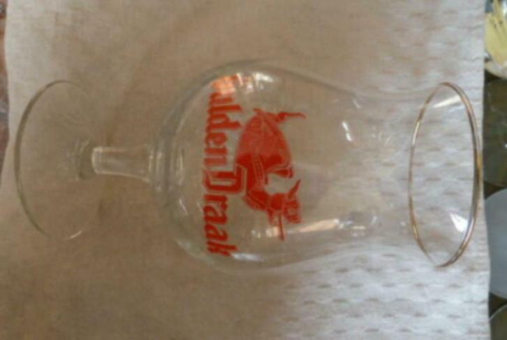 #L bier glas GULDEN DRAAK Brouwerij Van Steenberge Ertvelde, Collections, Verres & Petits Verres, Utilisé, Verre à bière, Enlèvement ou Envoi