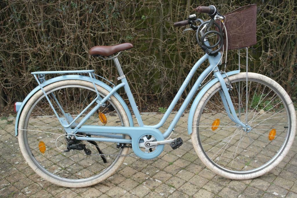 ② Stadsfiets Elops 520 laag frame blauw (bijna nieuw) — Vélos | Femmes |  Vélos pour femme — 2ememain