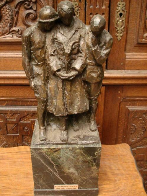 1940 Jules BERCHMANS guerre mond. statue bronze soldats Niké, Antiquités & Art, Art | Sculptures & Bois, Enlèvement