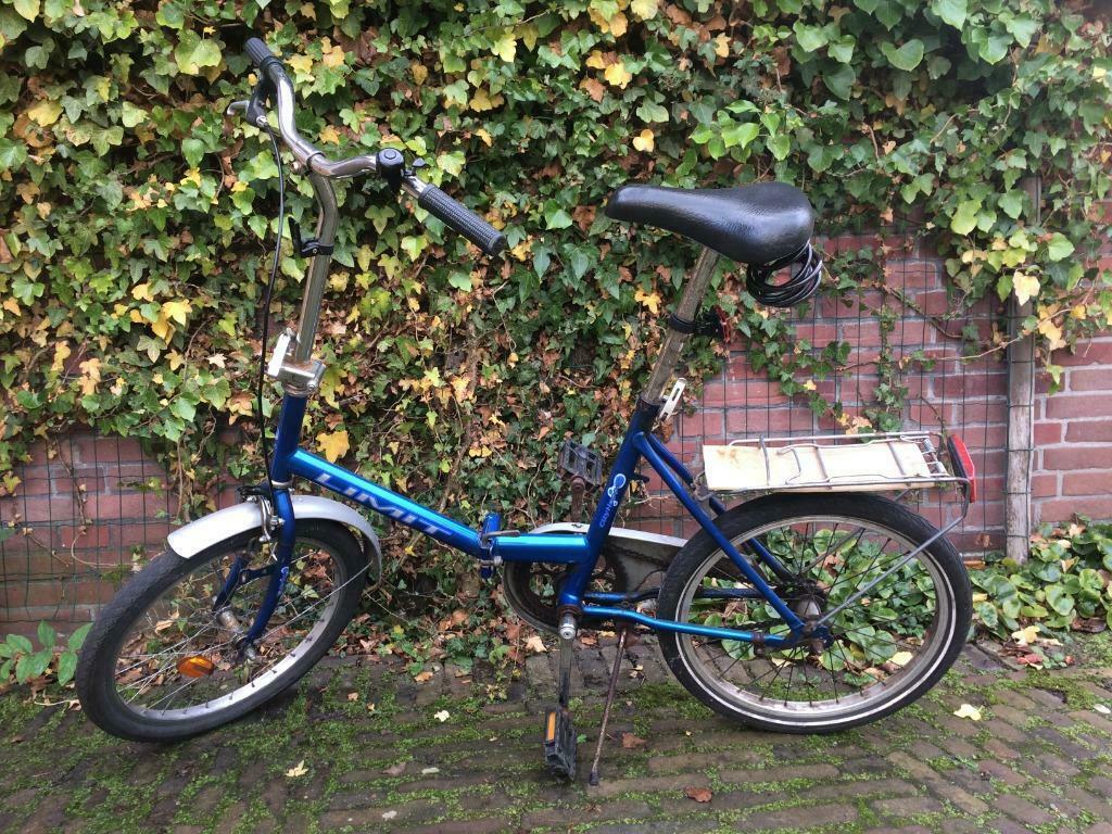 ② Simpel vouwfietsje blauw opvouwfiets fietsje inklapbaar mini — Fietsen |  Vouwfietsen — 2dehands