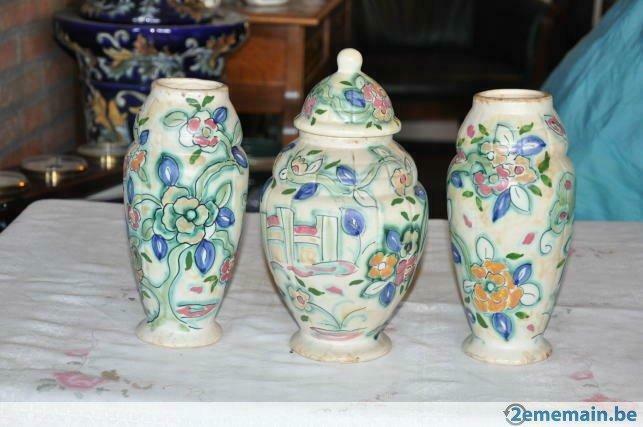 §  garniture trilogie cheminée art deco wasmuel, Antiquités & Art, Curiosités & Brocante, Enlèvement