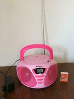 Klein rond knalroze radio cdspeler draagbaar jaren 0 roze, Audio, Tv en Foto, Radio's, Ophalen of Verzenden, Gebruikt, Radio, Met cd-speler
