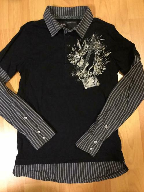 Tshirt-chemisier longsleeves, mt146-152 gitaar, Kinderen en Baby's, Kinderkleding | Maat 146, Gebruikt, Jongen, Shirt of Longsleeve