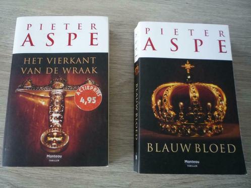 2 pockets Pieter Aspe - Blauw Bloed en Vierkant van de wraak, Livres, Thrillers, Comme neuf, Belgique, Enlèvement ou Envoi