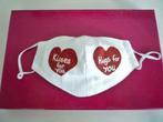 Stoffen mondmasker met hartjes  - met de hand gemaakt, Ophalen of Verzenden, Nieuw
