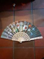 §Éventail décor floral fond vert, Collections, Enlèvement ou Envoi, Comme neuf