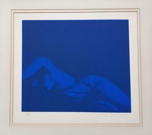 "Nu en bleu" - Paul Verbeeck, Antiquités & Art, Art | Lithographies & Sérigraphies, Enlèvement