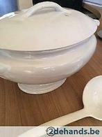 Witte soepterrine met pollepel, Antiek en Kunst, Antiek | Servies compleet