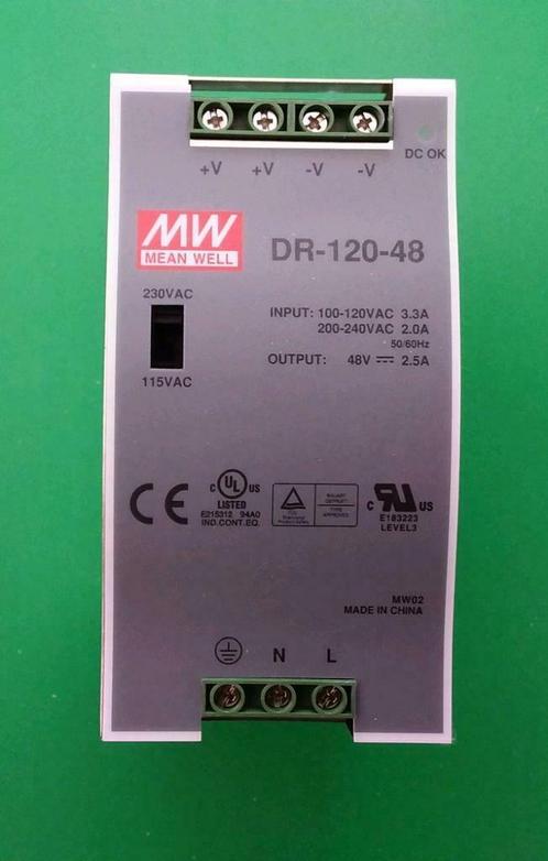 Mean Well DR-120-48 power supply 230V - 48 Volt DC 2,5 amp !, Auto diversen, Auto-accessoires, Nieuw, Ophalen of Verzenden