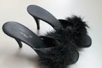 Zwarte Agent Provocateur muiltjes met marabou veertjes, 40, Kleding | Dames, Schoenen, Verzenden, Zwart, Overige typen, Zo goed als nieuw