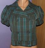 Veste courte à carreaux bleu/gris GUESS T.S, Verzenden, Gedragen, Maat 36 (S), Overige kleuren