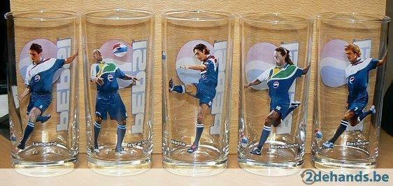 Pepsi Glazen met Voetballers, Verzamelen, Merken en Reclamevoorwerpen, Nieuw, Ophalen