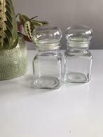 Glazen potten met bol deksel, Huis en Inrichting, Ophalen of Verzenden, Zo goed als nieuw, Glas, Pot, Bus of Blik