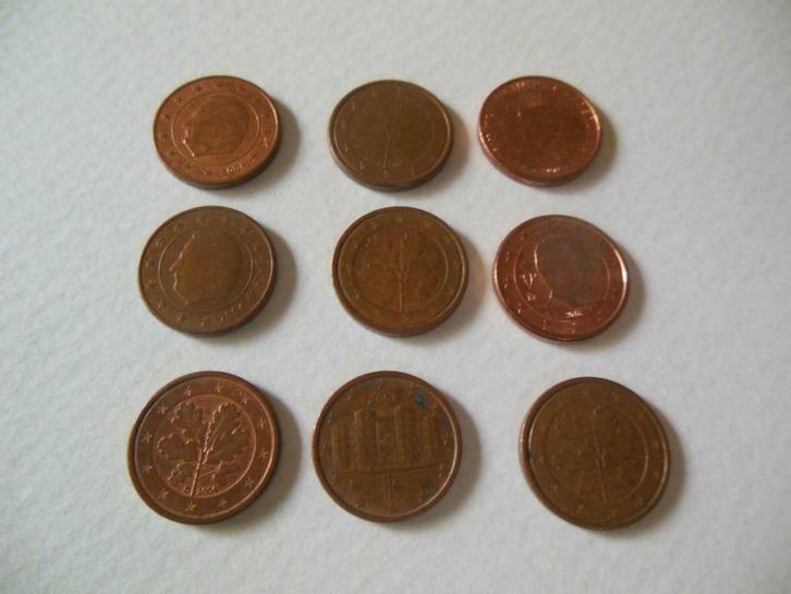 1 en 2 eurocent - diverse landen, Postzegels en Munten, Munten | België, Losse munt, Overig, Ophalen of Verzenden