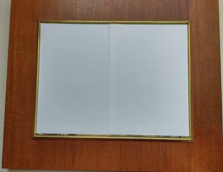 Brede houten lijst, gouden inzet lijst *  cm 58x48, Huis en Inrichting, Woonaccessoires | Lijsten, Gebruikt, Minder dan 50 cm