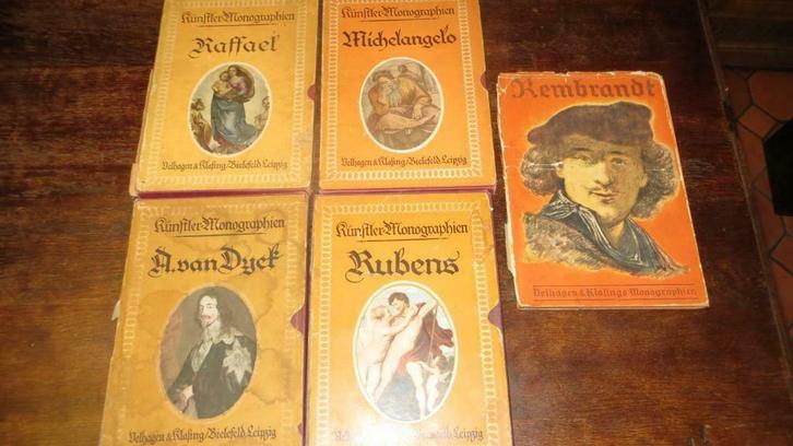 De ,,RÜNFTLER MONOGRAPHIEN,, 5 delen uit 1923 / 1933, Antiquités & Art, Antiquités | Livres & Manuscrits, Enlèvement ou Envoi