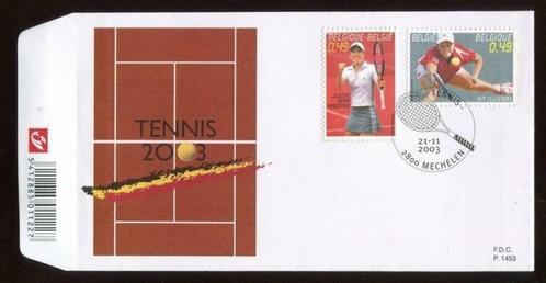FDC Justine Henin & Kim Clijsters 2003 (Tennis), Timbres & Monnaies, Timbres | Europe | Belgique, Oblitération 1er jour, Enlèvement ou Envoi