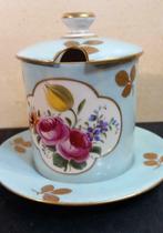 OUDE PORSELEINEN JAMDOOS MET BLOEMENDECOR, Antiek en Kunst, Ophalen of Verzenden