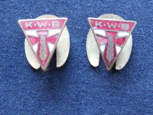 Knoopsgatspelden/pin voor op de revers "K.W.B.", Verzamelen, Speldjes, Pins en Buttons, Gebruikt, Speldje of Pin, Overige onderwerpen