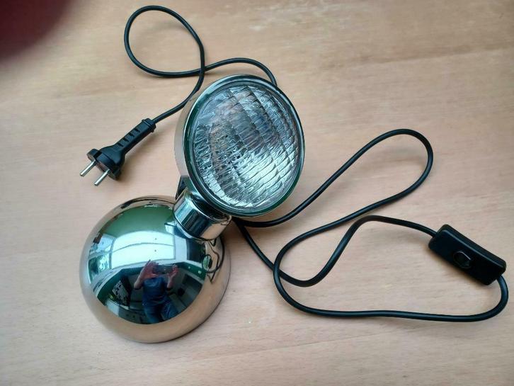 Tafellamp model 1969 Chroom en groen (Azimut), Huis en Inrichting, Lampen | Tafellampen, Nieuw, Minder dan 50 cm, Glas, Metaal