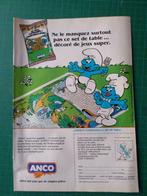 Schtroumpfs - publicité papier pâte Anco set de table - 1987, Verzamelen, Ophalen of Verzenden, Smurfen, Gebruikt, Overige typen