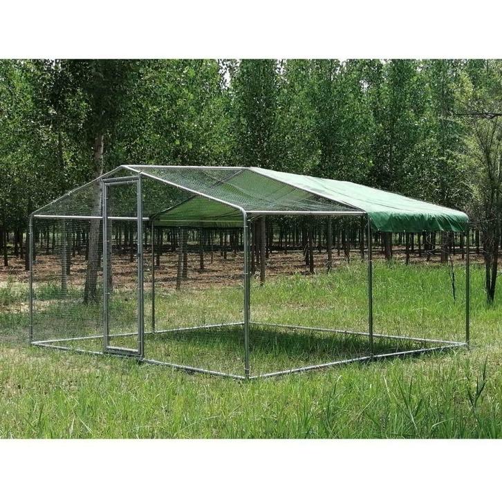 Poulailler 16m² enclos parc poule 4x4x2,25m chatiere voliere, Animaux & Accessoires, Volatiles | Accessoires, Neuf, Poulailler